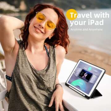 Akkerds Case for iPad 10.2 Inch with Pencil Holder and Sleep/Wake Feature