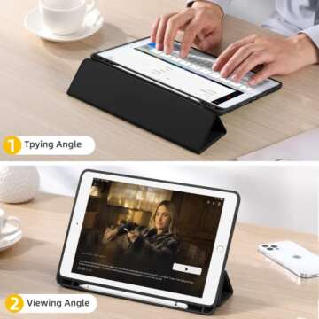 Akkerds iPad Case with Pencil Holder and Auto Sleep Feature