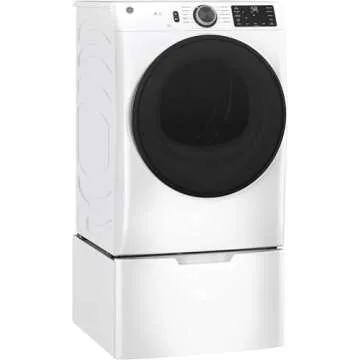 GE GFD55ESSNWW 28" Front Load Electric Dryer with 7.8 cu. ft. Capacity Built-in WiFi HE Sensor Dry and Sanitize Cycle in White