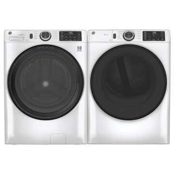 GE GFD55ESSNWW 28" Front Load Electric Dryer with 7.8 cu. ft. Capacity Built-in WiFi HE Sensor Dry and Sanitize Cycle in White