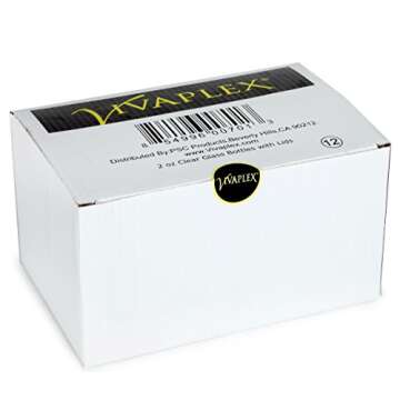 Vivaplex 12 Clear 2 oz Glass Bottles with Lids for Essential Oils