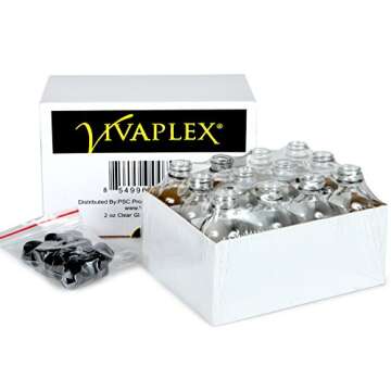 Vivaplex Clear 2 oz Glass Bottles for Travel & Oils