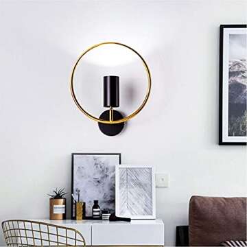 Fulesi Black and Gold LED Wall Sconce for Modern Homes