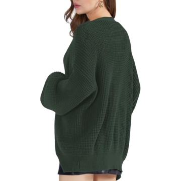 QUALFORT Women's 100% Cotton Oversized Cardigan Sweater