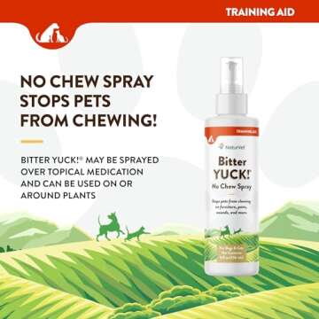 NaturVet Bitter Yuck! No Chew Spray for Dogs, Cats, and Horses Pet Training Spray, Liquid, Made in The USA, 16 Ounce