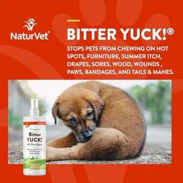 NaturVet Bitter Yuck! No Chew Spray for Dogs, Cats, and Horses Pet Training Spray, Liquid, Made in The USA, 16 Ounce