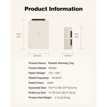 iTRUSOU Electric Warming Tray Full Surface Heating 3 Temp Settings