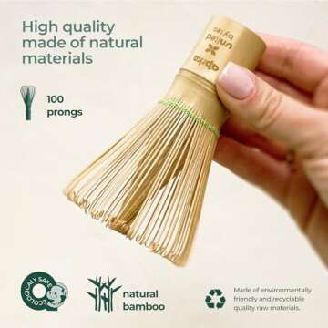 AprikaLife -Traditional Matcha Whisk - 100 Prong Bamboo Whisk For Ceremonial Tea Preparation - Authe...