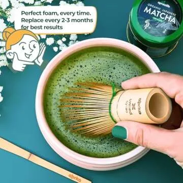 AprikaLife -Traditional Matcha Whisk - 100 Prong Bamboo Whisk For Ceremonial Tea Preparation - Authentic Japanese Bamboo Whisk For Matcha Tea