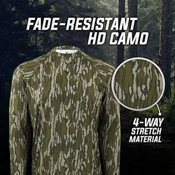 Mossy Oak Standard Camo Hunting Shirts for Men Long Sleeve, Original Treestand, Small