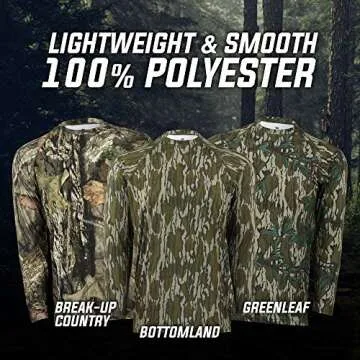 Mossy Oak Standard Camo Hunting Shirts for Men Long Sleeve, Original Treestand, Small