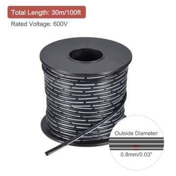 MECCANIXITY 30AWG Silicone Ribbon Cable - 100ft Flexible Wire