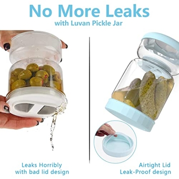 Luvan Pickle Jar – Leakproof Pickle Container with Strainer