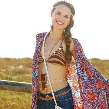 Jadive 7 Pieces Waist Beads for Women Jewelry Belly Beads Chains Summer African Beach Bikini Body Belly Chains Jewelry(Butterfly Style)