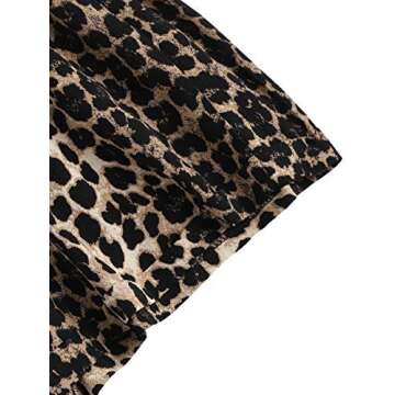 MakeMeChic Women's Summer Plus Size Leopard Print Elastic Waist Drawstring Casual Loose Beach Shorts Multicoloured 2XL