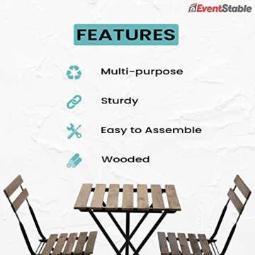 EventStable French Bistro Folding Set for Outdoors