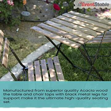 EventStable French Bistro Folding Set for Outdoors