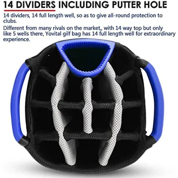 LIVSINGOLF Stylish 14 Way Golf Cart Bag with Cooler and Pockets