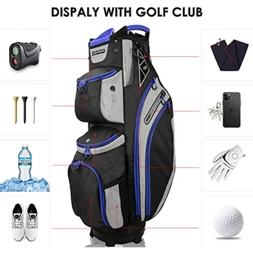 LIVSINGOLF Stylish 14 Way Golf Cart Bag with Cooler and Pockets