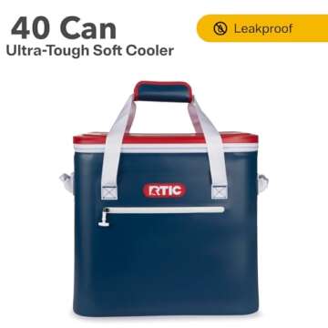 RTIC Soft Cooler 40 Can, Insulated Bag Portable Ice Chest Box for Lunch, Beach, Drink, Beverage, Tra...