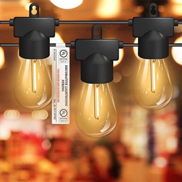 [UL Certificated] S14 Patio String Lights Outdoor Waterproof, Hedynshine 50ft Outdoor Lights for Pat...