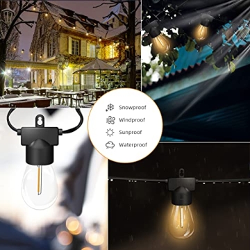 50ft Outdoor String Lights Waterproof Hedynshine S14 LED
