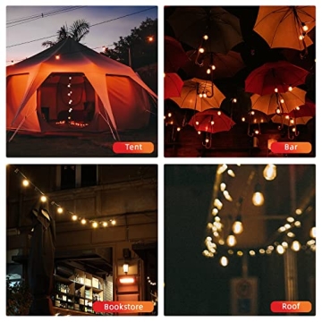 50ft Outdoor String Lights Waterproof Hedynshine S14 LED