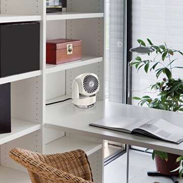Vornado Flippi V6 Compact Air Circulator Fan, Quiet Portable Travel Fan for Office or Bedroom, Adjustable Head, 2 Speeds, Vintage White
