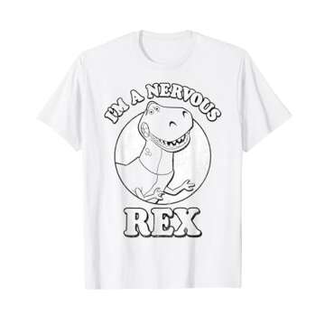 Cute Disney Pixar Toy Story I'm A Nervous Rex Dinosaur T-Shirt for All Ages