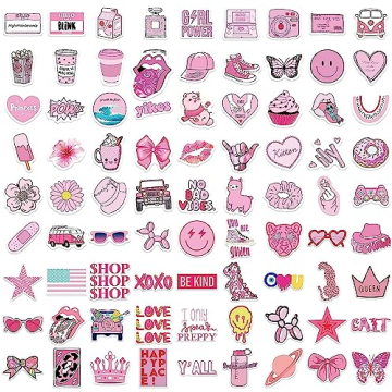 Vibrant 102 Pcs Pink Sticker Collection for Kids