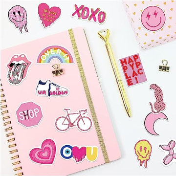 Vibrant 102 Pcs Pink Sticker Collection for Kids