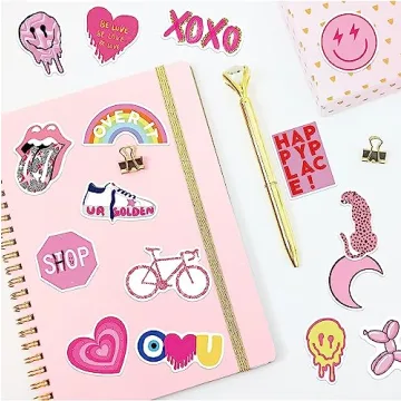 Vibrant 102 Pcs Pink Sticker Collection for Kids