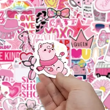 Vibrant 102 Pcs Pink Sticker Collection for Kids