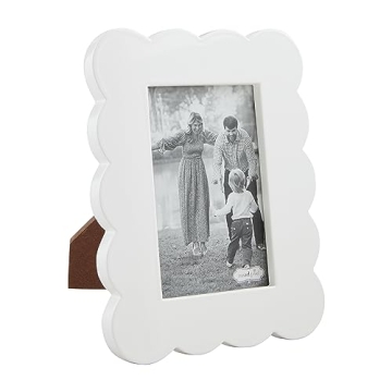 Mud Pie Scalloped Lacquer Frames - Elegant 8.5" x 6.5" Photo Display