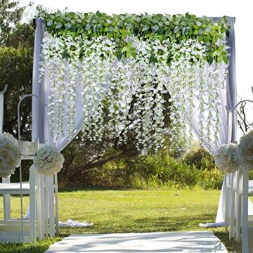 DearHouse Wisteria Vines - 12 Pack Silk Flower Garland