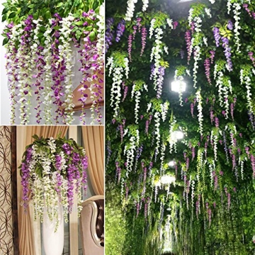 DearHouse Wisteria Vines - 12 Pack Silk Flower Garland