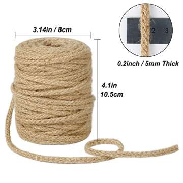 Tenn Well 5mm Jute Twine for Crafts and Gardening