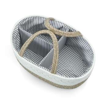 PandaEar Baby Diaper Caddy Organizer, Portable Nursery Storage Basket Cotton Rope Diaper Caddy for Baby Shower Gifts Newborn Infants -Brown