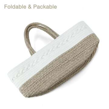 PandaEar Baby Diaper Caddy Organizer, Portable Nursery Storage Basket Cotton Rope Diaper Caddy for Baby Shower Gifts Newborn Infants -Brown