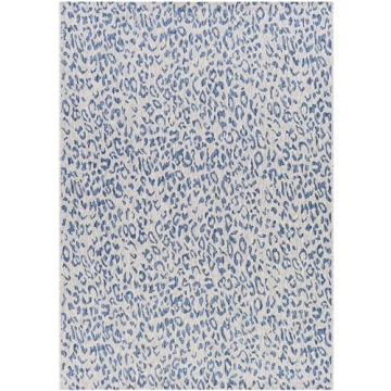 Mark&Day Outdoor Rugs, 5x7 Alem Modern Indoor/Outdoor Navy Area Rug, Non Shedding Blue Carpet for Patio, Porch, Deck, Bedroom, Living Room or Kitchen (5'3" x 7'7")