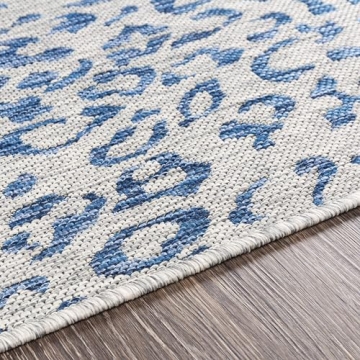 Mark&Day Outdoor Rugs, 5x7 Alem Modern Indoor/Outdoor Navy Area Rug, Non Shedding Blue Carpet for Patio, Porch, Deck, Bedroom, Living Room or Kitchen (5'3" x 7'7")