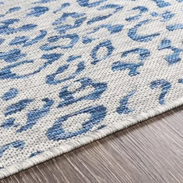 Mark&Day Outdoor Rugs, 5x7 Alem Modern Indoor/Outdoor Navy Area Rug, Non Shedding Blue Carpet for Patio, Porch, Deck, Bedroom, Living Room or Kitchen (5'3" x 7'7")