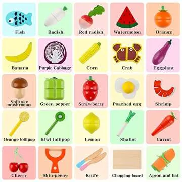 Exciting Joqutoys Wooden Cutting Cooking Toy for Kids