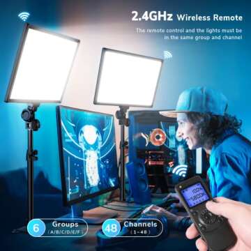 IVISII Bi-Color LED Video Light Kit with Adjustable Temperature