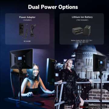 IVISII Bi-Color LED Video Light Kit with Adjustable Temperature