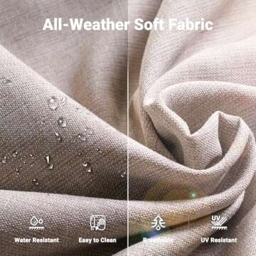 ovios Patio Furniture Set, 5 Pieces Outdoor Wicker Rattan Sofa Couch with Ottomans and Comfy Cushions, All Weather High Back Conversation Set for Backyard Porch Garden, Beige