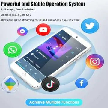 160GB MP3 Player with Bluetooth and WiFi:Built-in App Store-4.3" HD Full Touch Screen-Android Streaming Music Player-Take Pictures-Video Recording,White