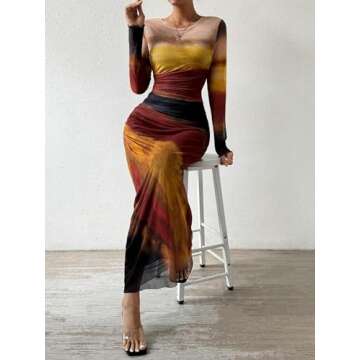 MARZXIN Womens Long Sleeve Maxi Dress for All Occasions