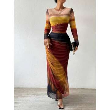 MARZXIN Womens Long Sleeve Maxi Dress for All Occasions