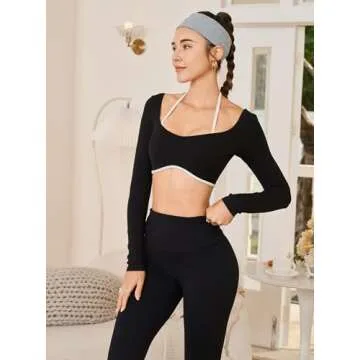 AGECODE Women's Long Sleeve Padded Sports Bra Top